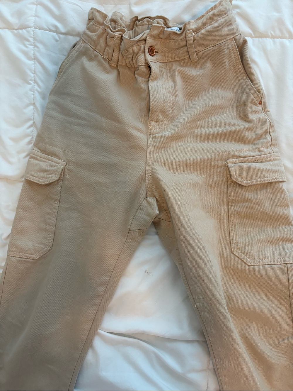 Zara Beige Elastic Waist Pants